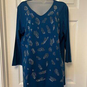 Susan Graver Rhinestone Print Top